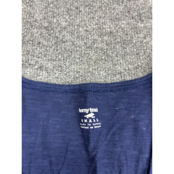 Horny Toad Dress Womens Small Blue Knit Long Sleeve V Neck Asymmetrical Hem - Picture 2 of 8